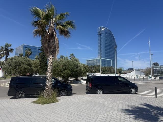 Excellence Chauffeur Barcelona vans near the W Barcelona hotel