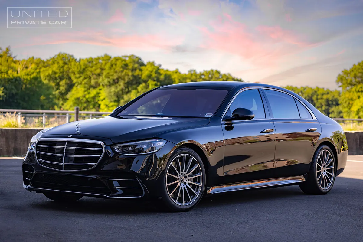 Black Mercedes chauffeur car